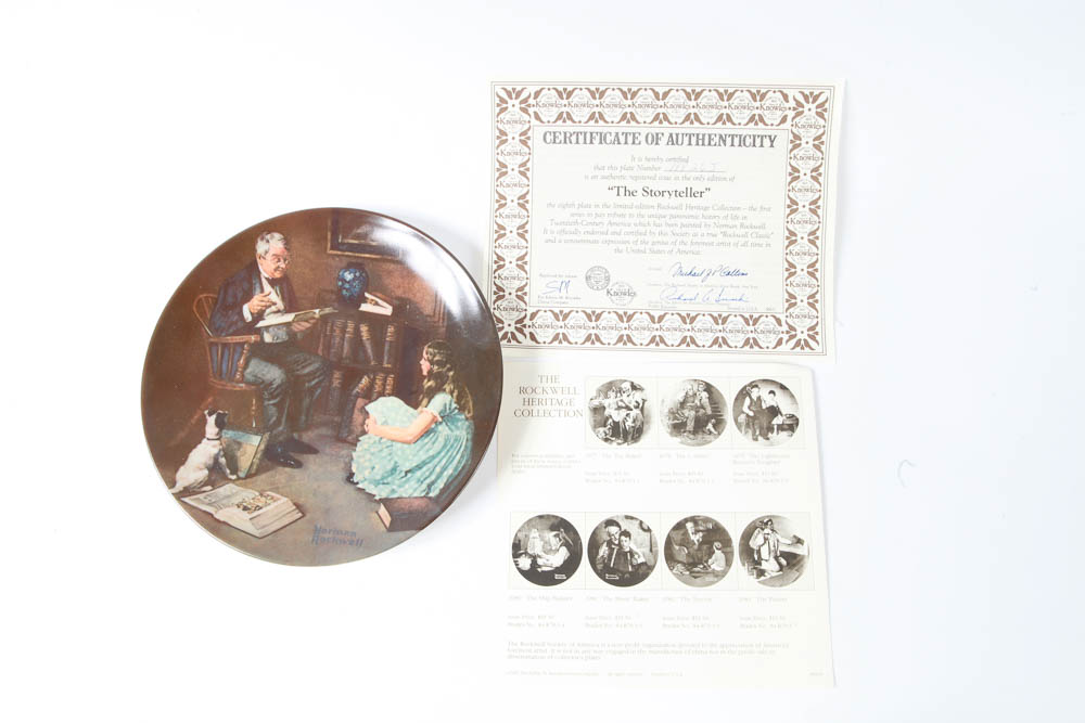 Set of Three Edwin M. Knowles Norman Rockwell Collector Plates