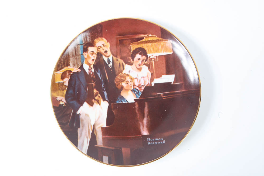 Set of Three Edwin M. Knowles Norman Rockwell Collector Plates