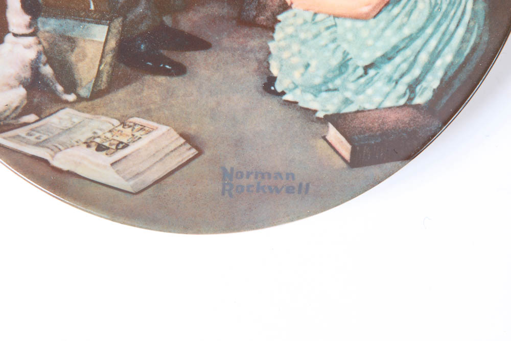 Set of Three Edwin M. Knowles Norman Rockwell Collector Plates