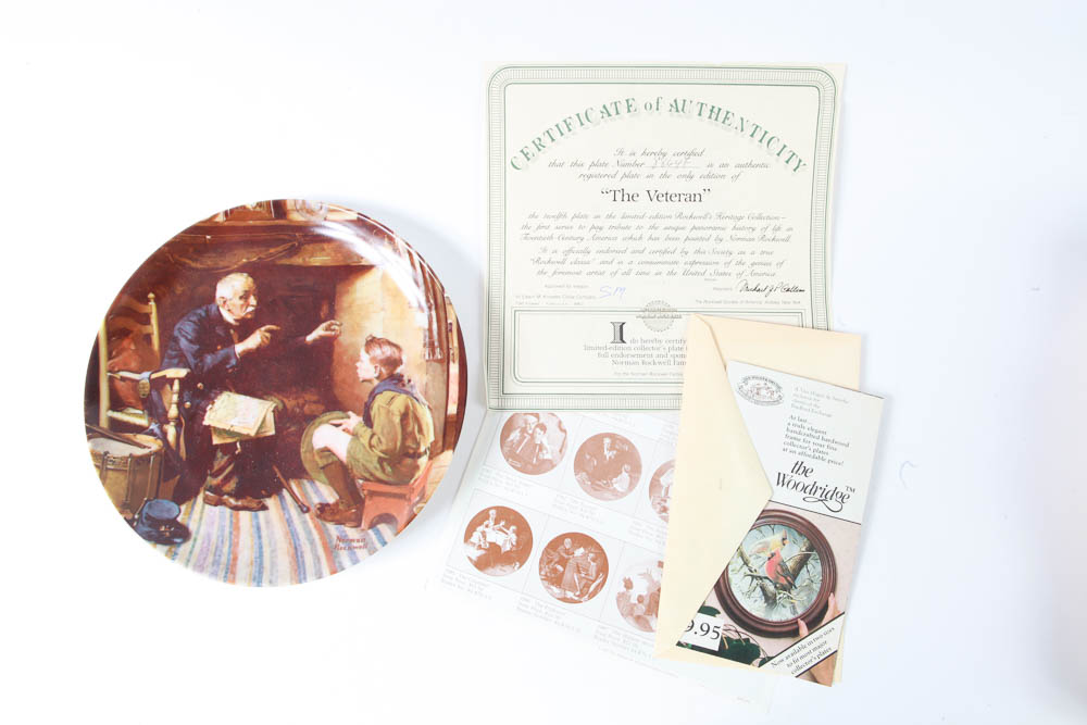 Set of Three Edwin M. Knowles Norman Rockwell Collector Plates
