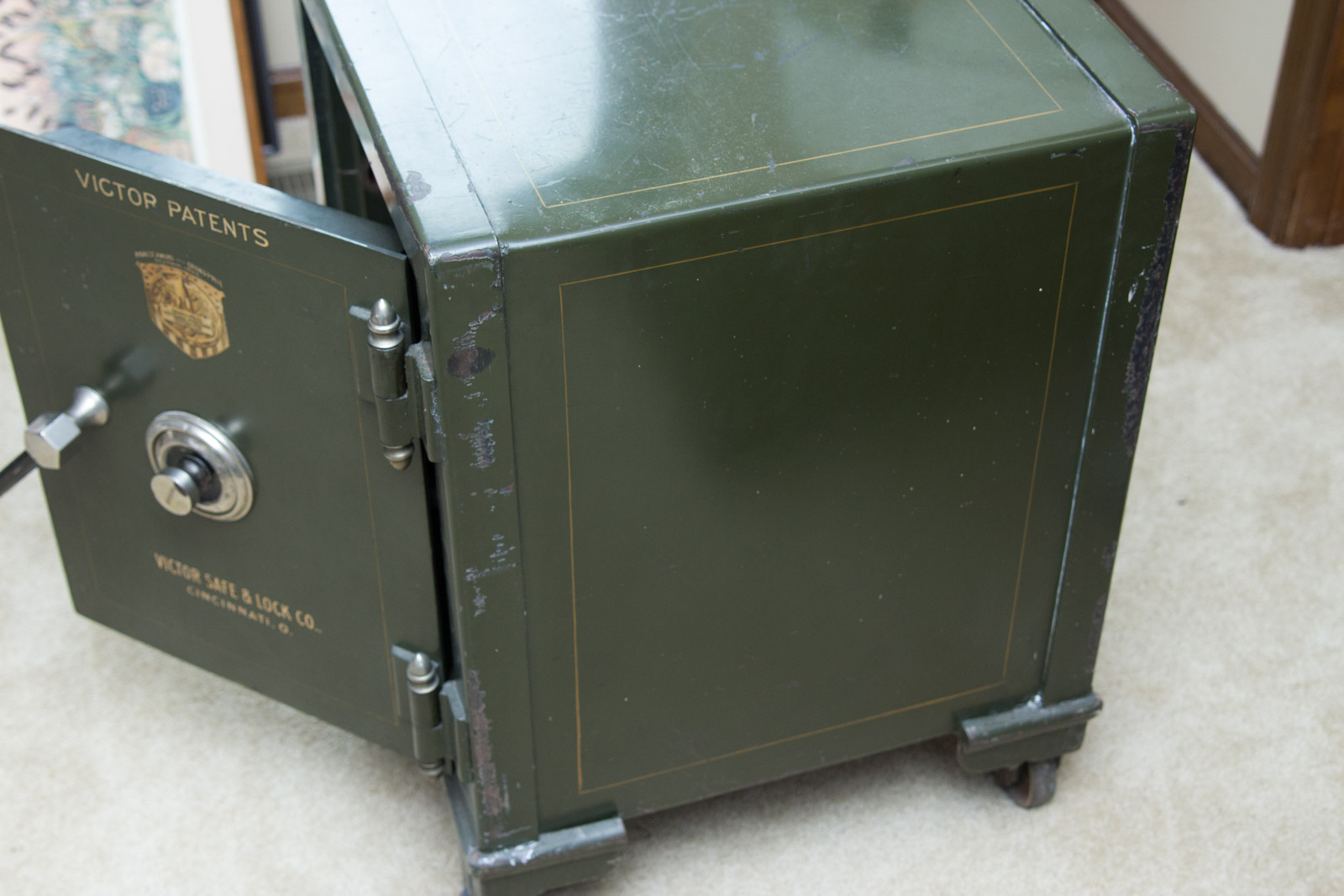 Vintage Victor Safe and Lock Co. Safe on Wheels