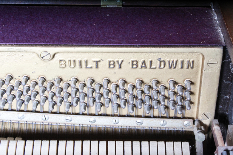Baldwin Acrosonic Spinet Piano and Embroidered Bench