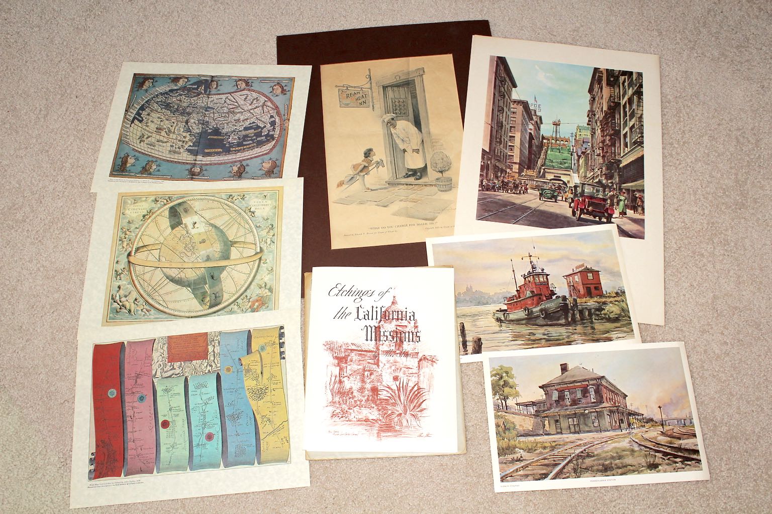 Vintage Offset Lithograph Prints Collection
