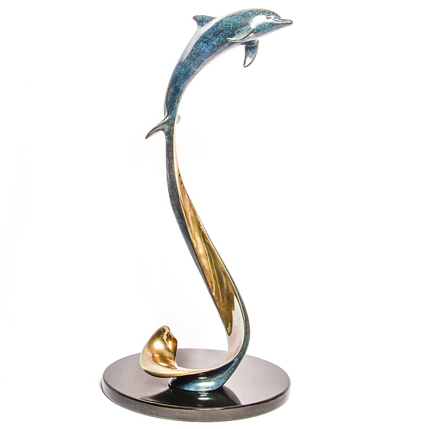 Metal Dolphin Sculpture