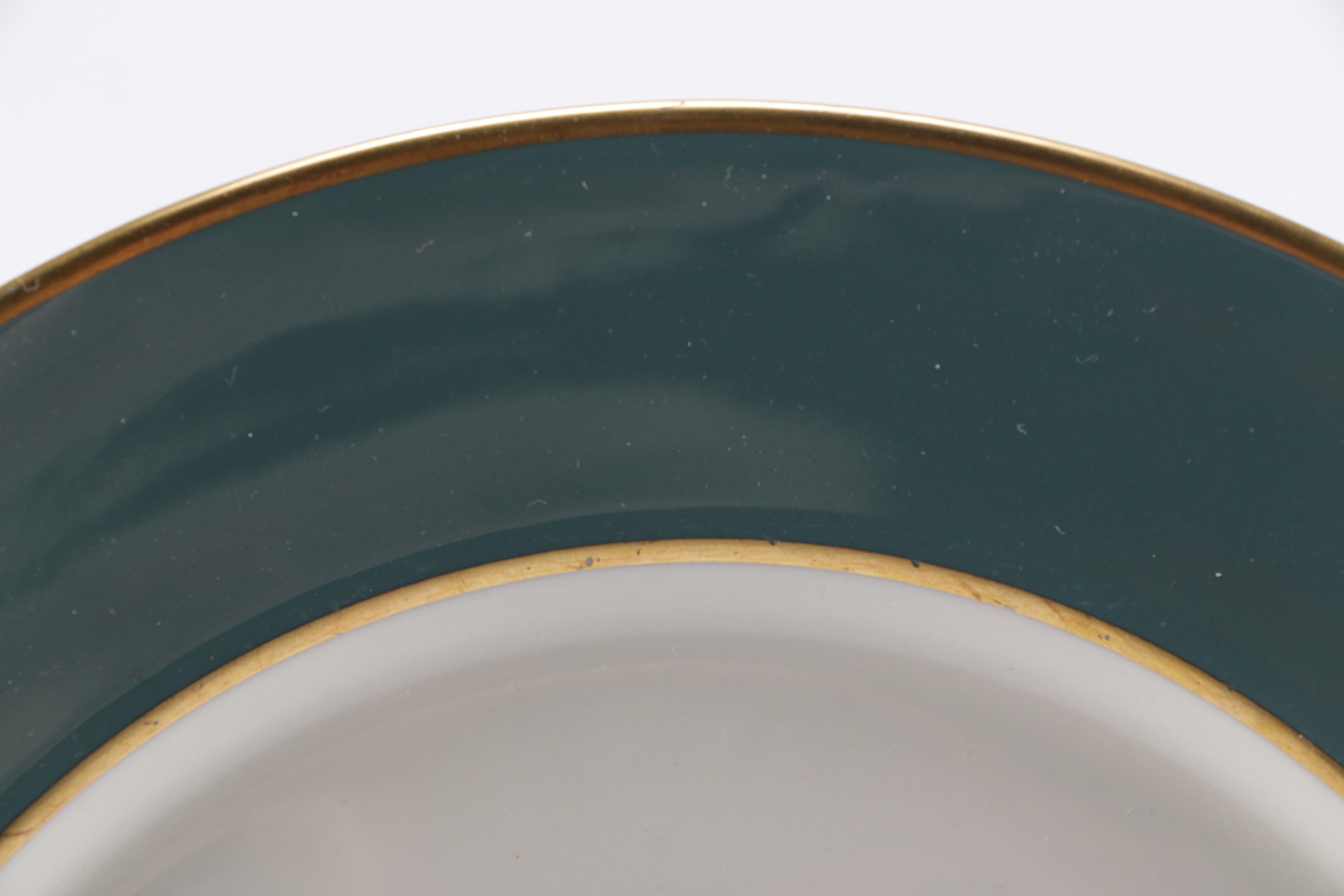 Flintridge "Sylvan Teal Green" China Dinner Plates