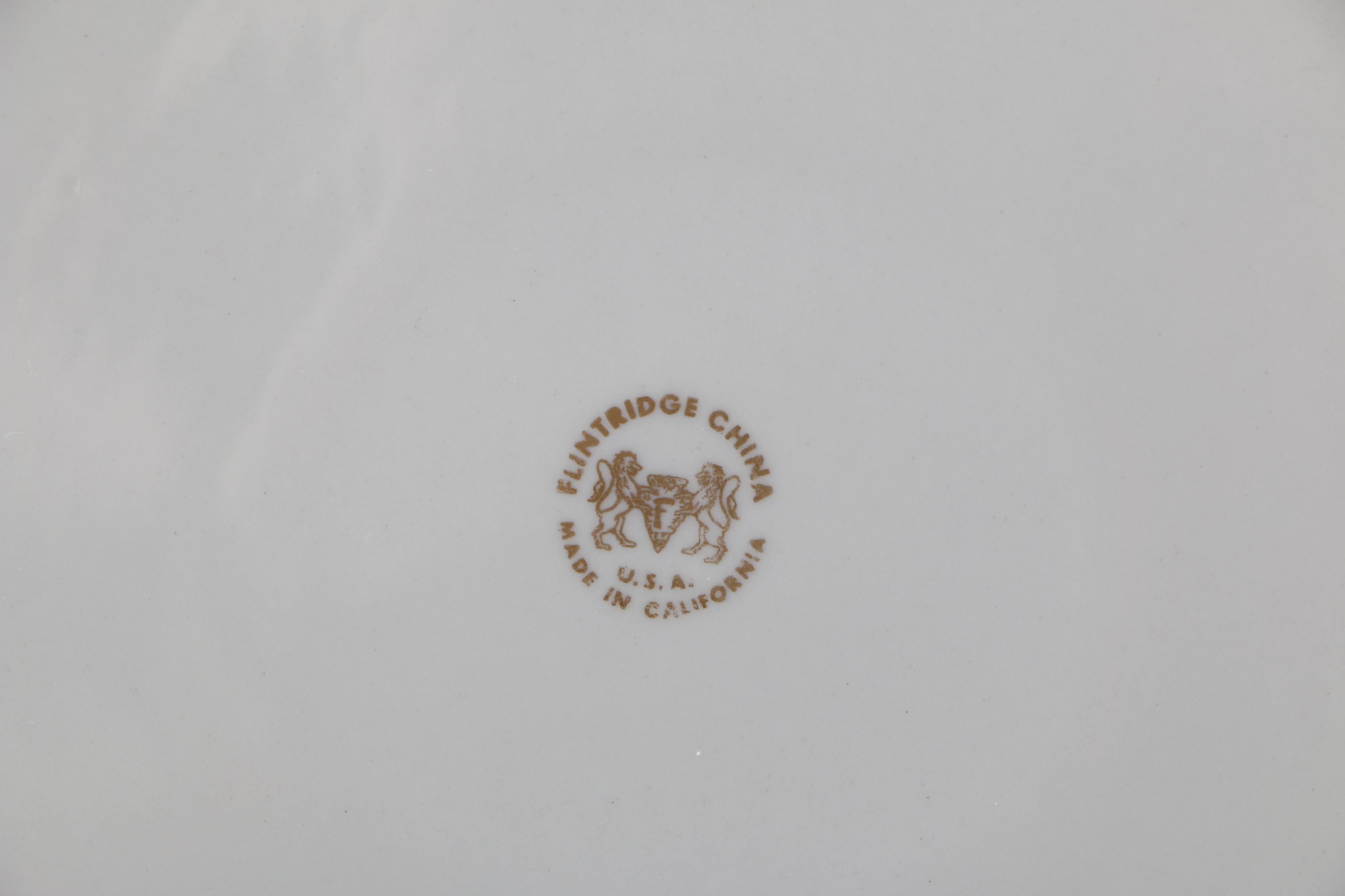 Flintridge "Sylvan Teal Green" China Dinner Plates