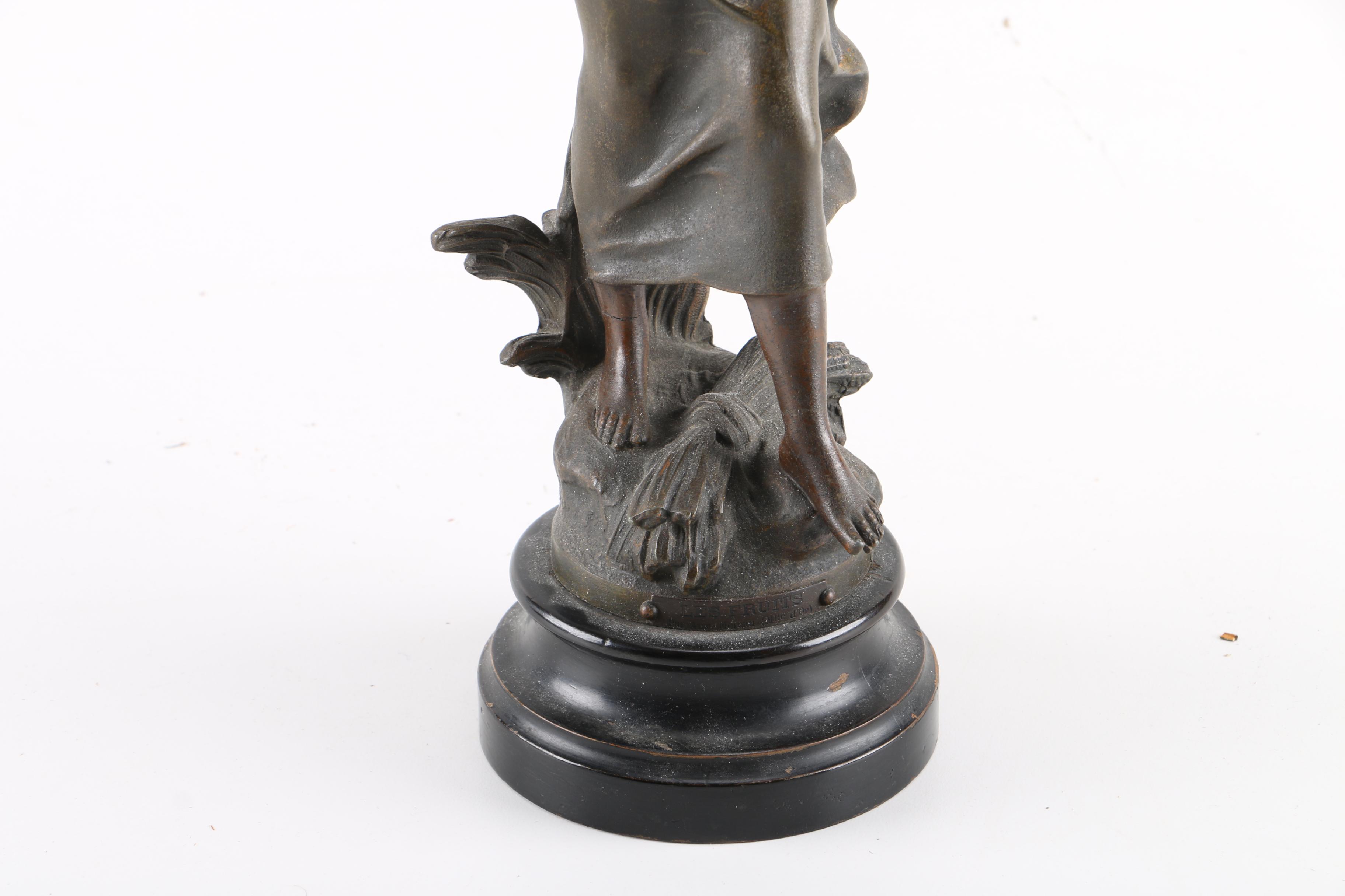 Pair of Spelter Bronze Statues of Women