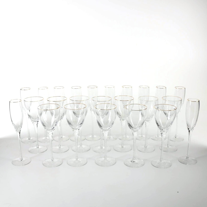 Lenox Crystal Wine Glasses With 24K Gold Rims