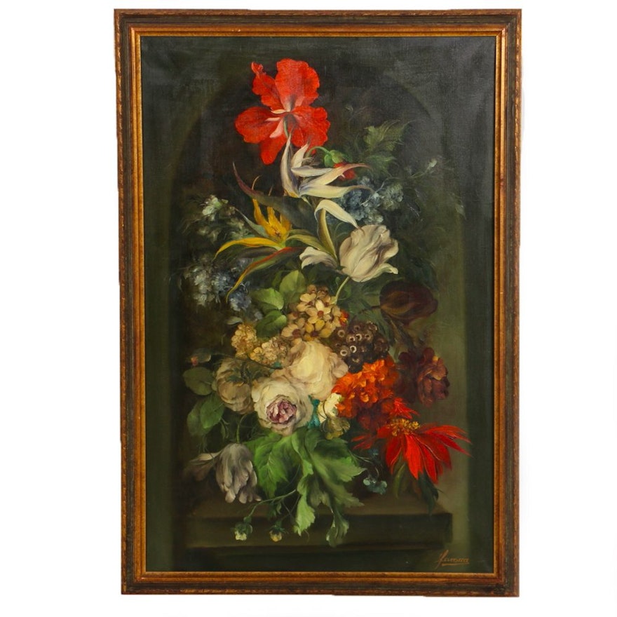 Heinrich Garossa Floral Still Life Oil Painting on Canvas