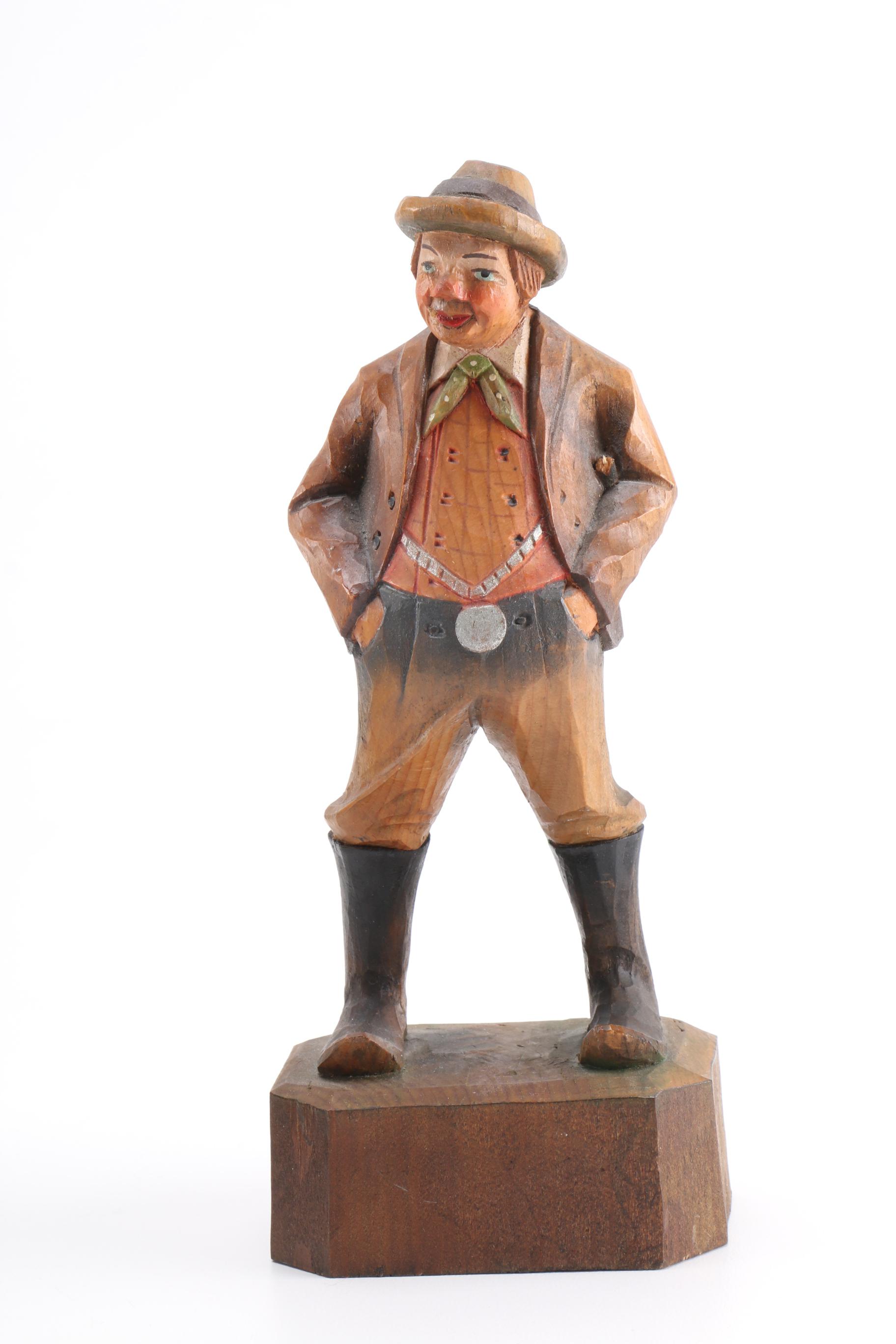 Carved German Style Wooden Figurines