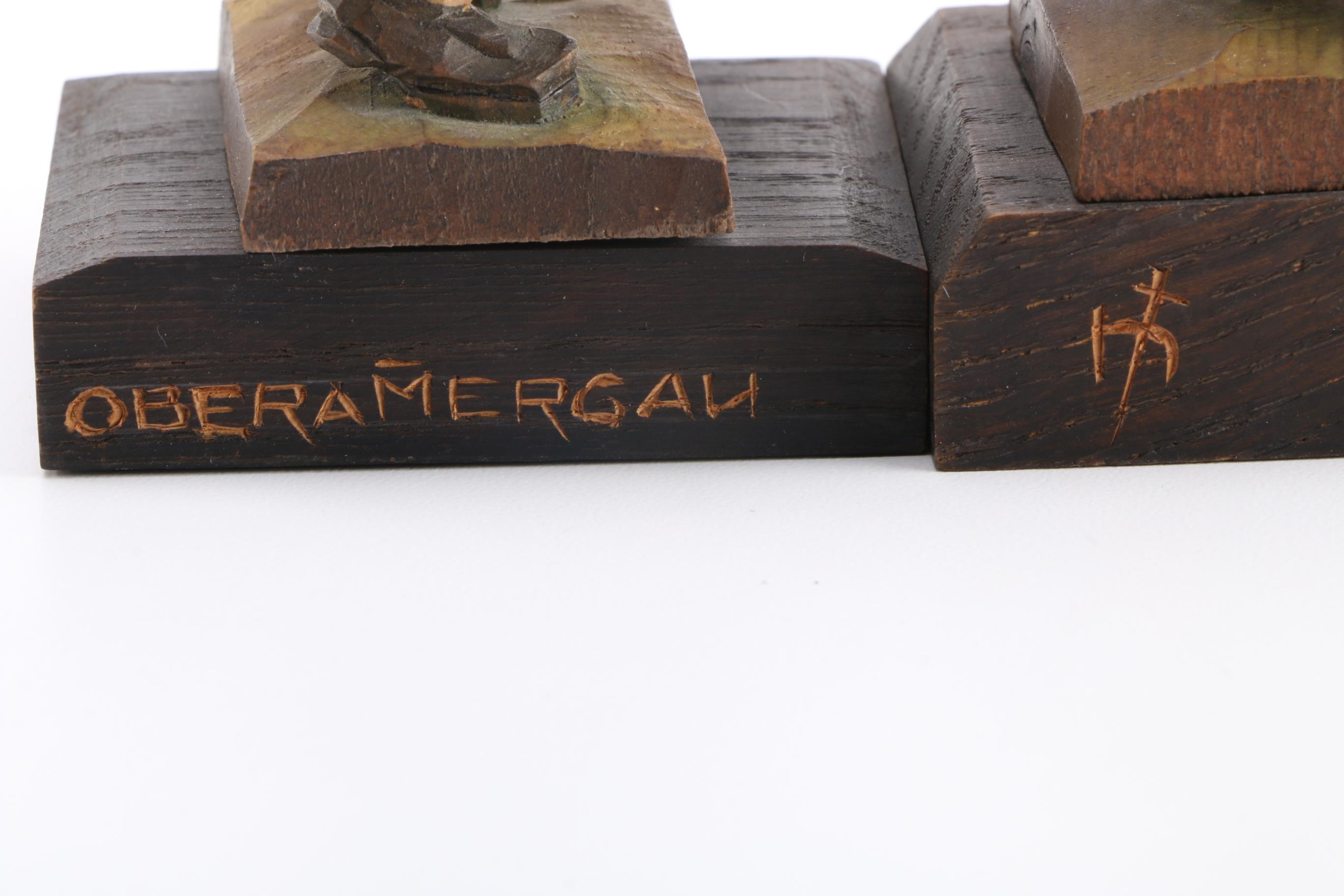 Carved German Style Wooden Figurines