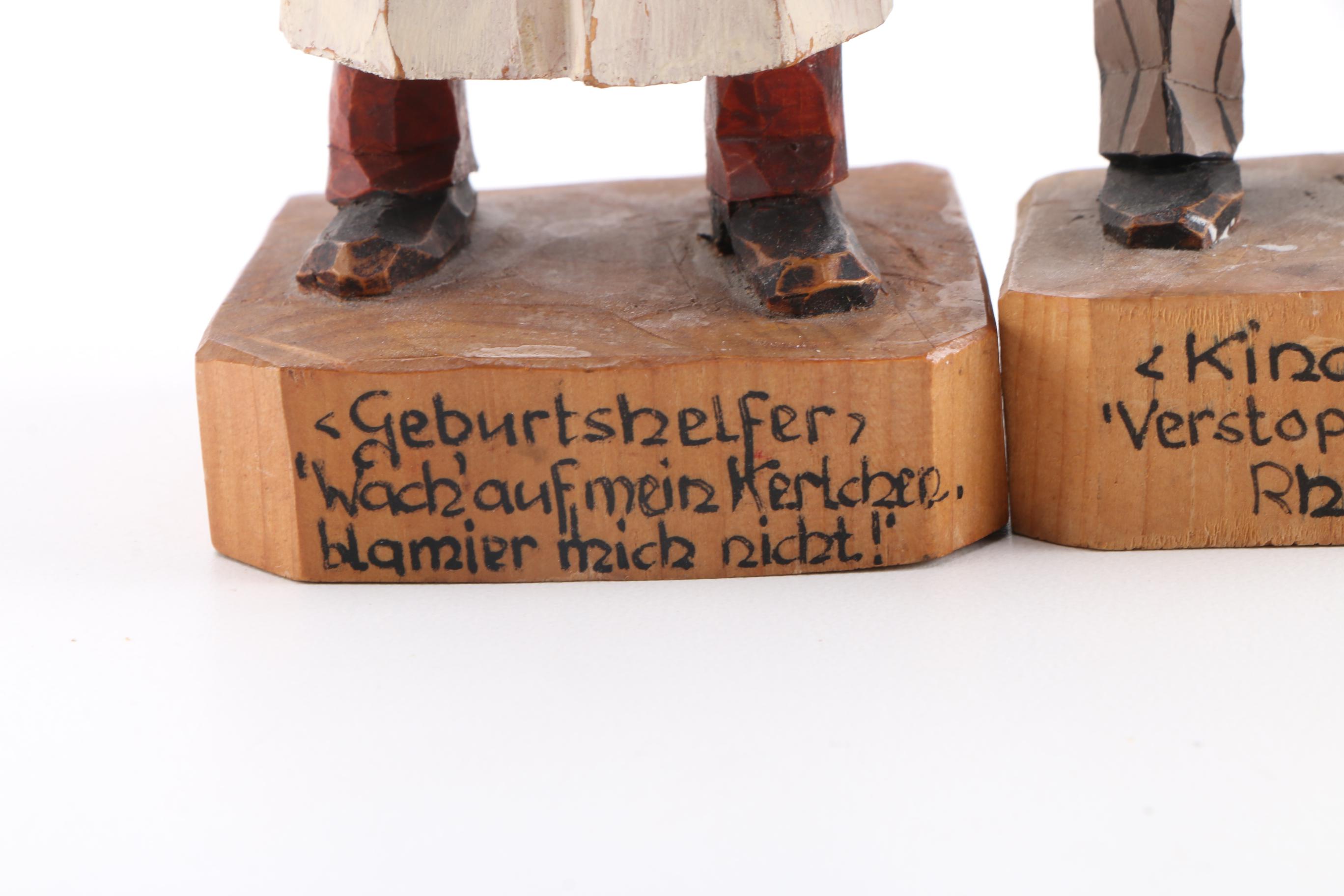 Carved German Style Wooden Figurines