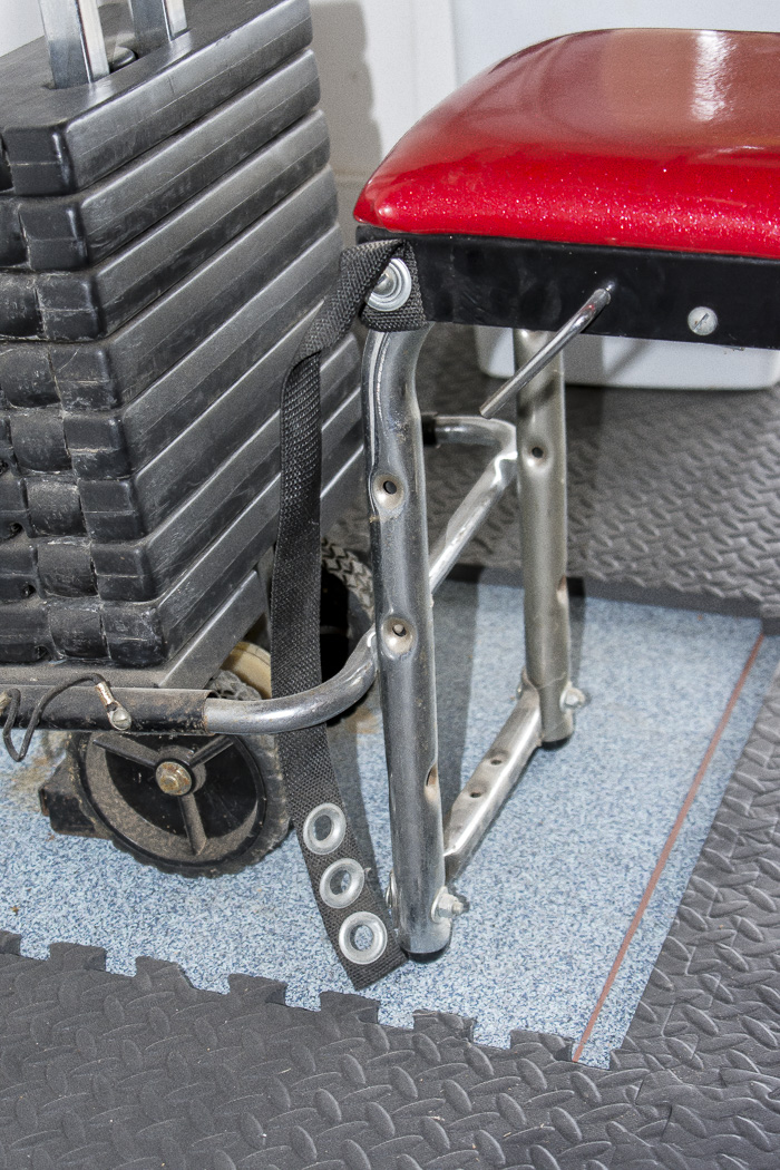 Gympac Exercise Bench. Fitness System, and Interlocking Floor Tiles