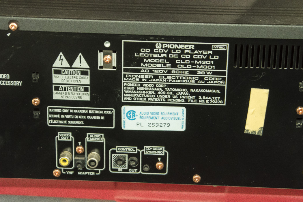 Pioneer LaserDisc Player and Feature Films