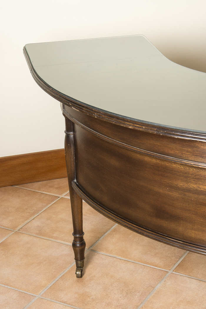 Kittinger Hunt Table Style Desk with Glass Top