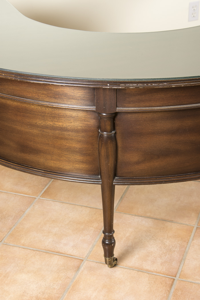 Kittinger Hunt Table Style Desk with Glass Top