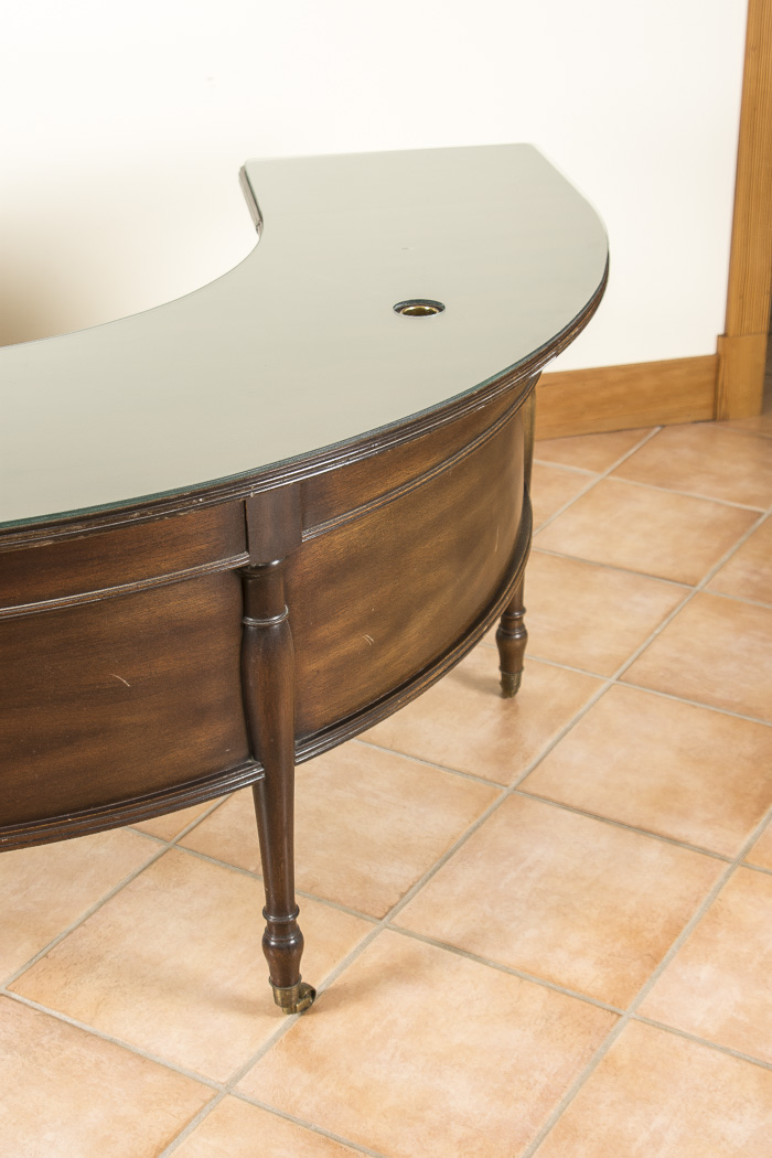 Kittinger Hunt Table Style Desk with Glass Top