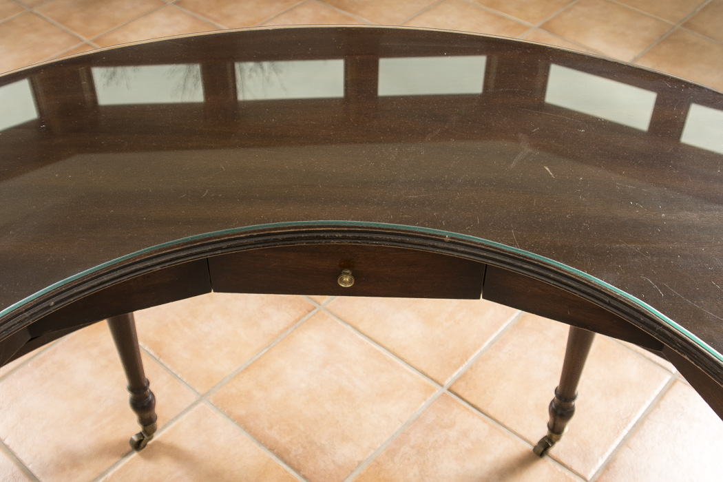 Kittinger Hunt Table Style Desk with Glass Top