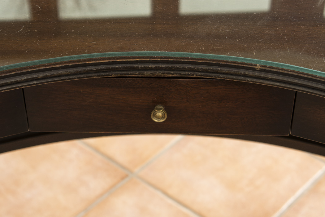 Kittinger Hunt Table Style Desk with Glass Top