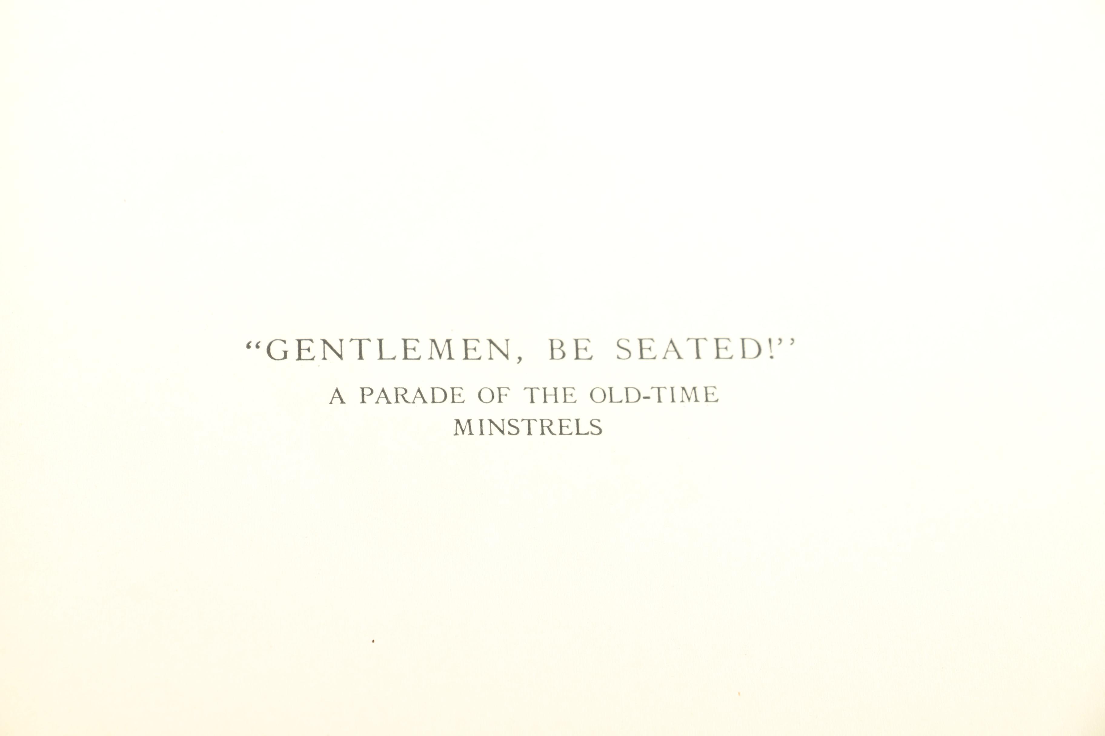 First Edition "Gentlemen Be Seated"