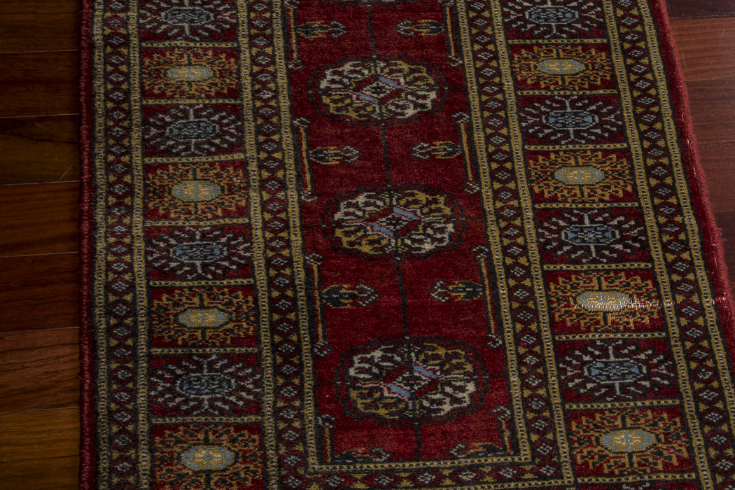 Hand-Knotted Tekke-Style Bokhara Accent Rug