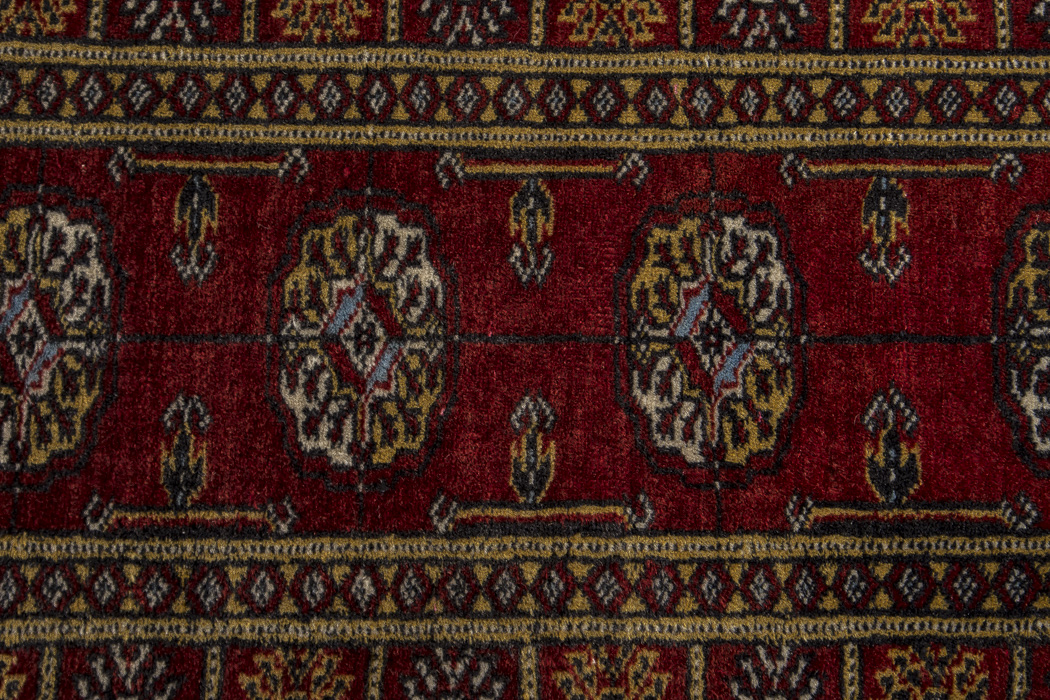 Hand-Knotted Tekke-Style Bokhara Accent Rug