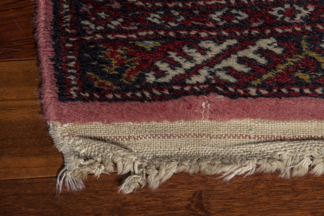 Vintage Hand-Knotted Pink Bokhara-Style Accent Rug