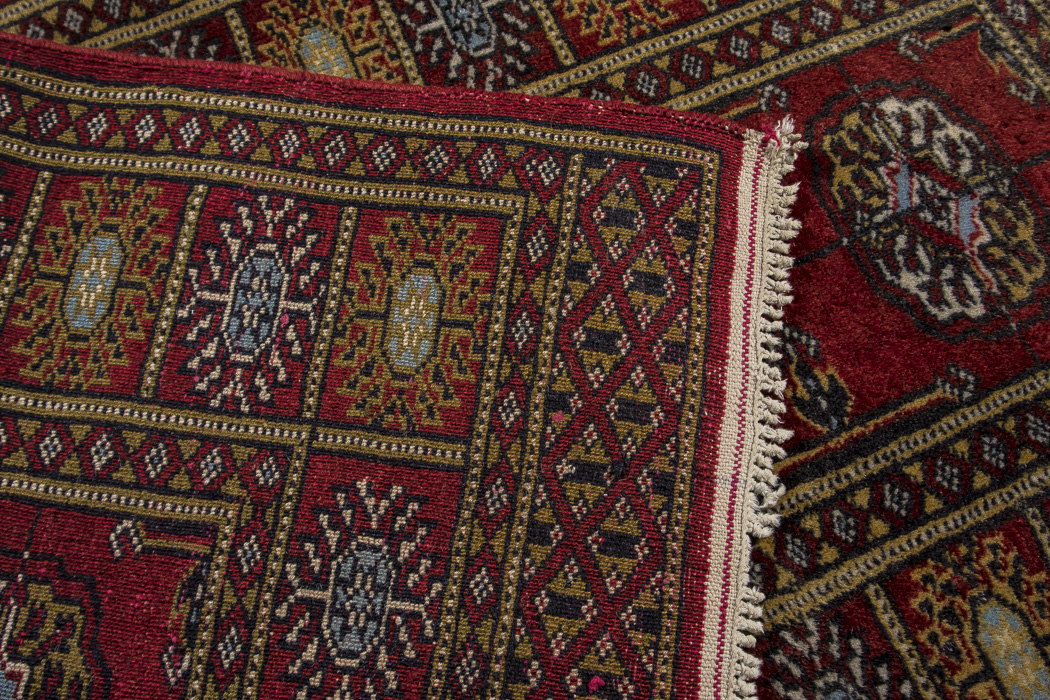 Hand-Knotted Tekke-Style Bokhara Accent Rug