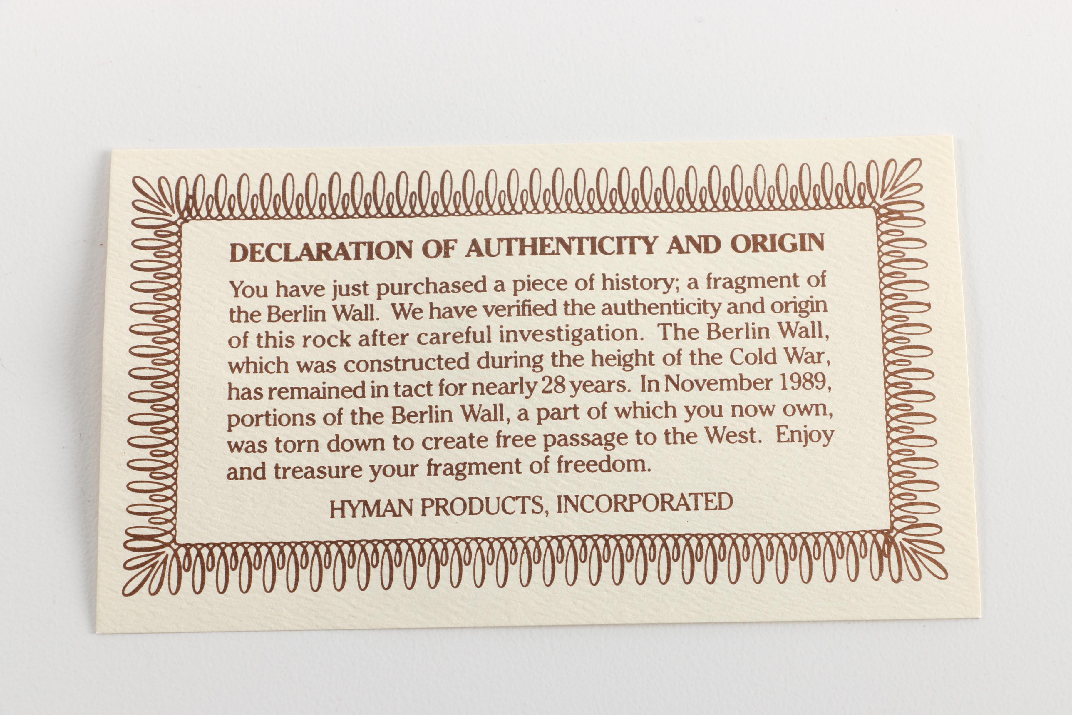 Berlin Wall Artifact