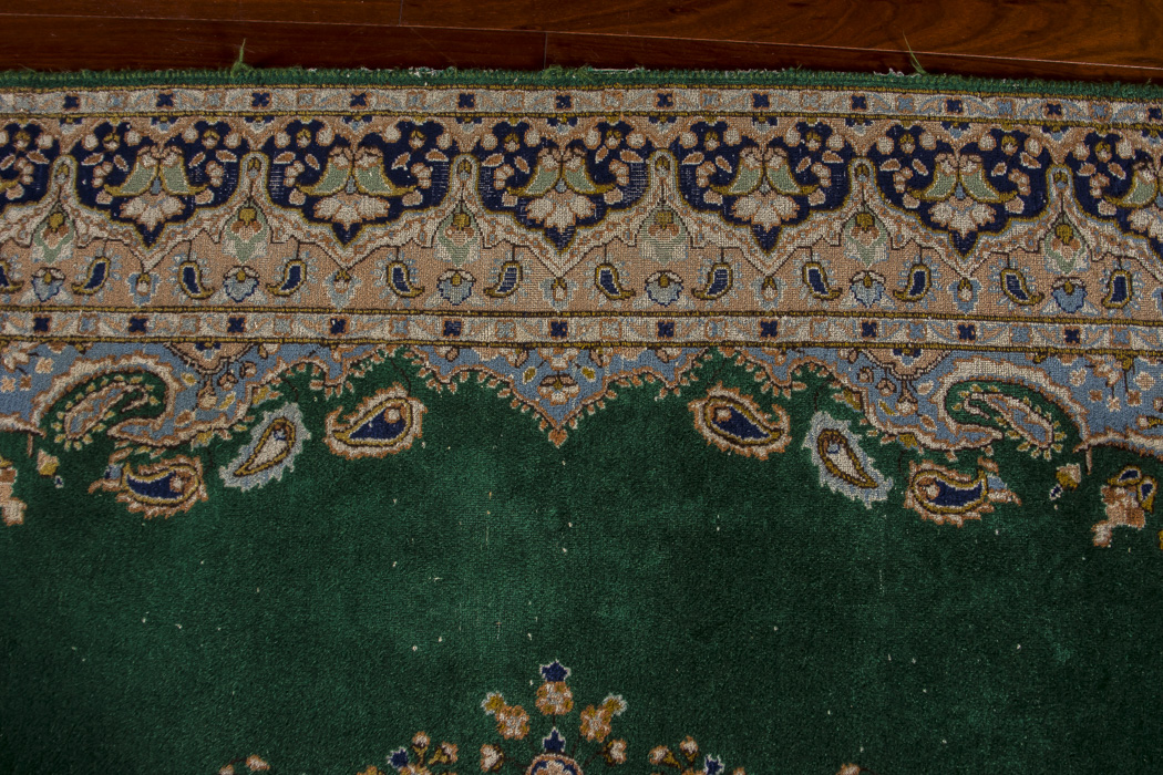 Hand-Kotted Kerman Lambs Wool Area Rug