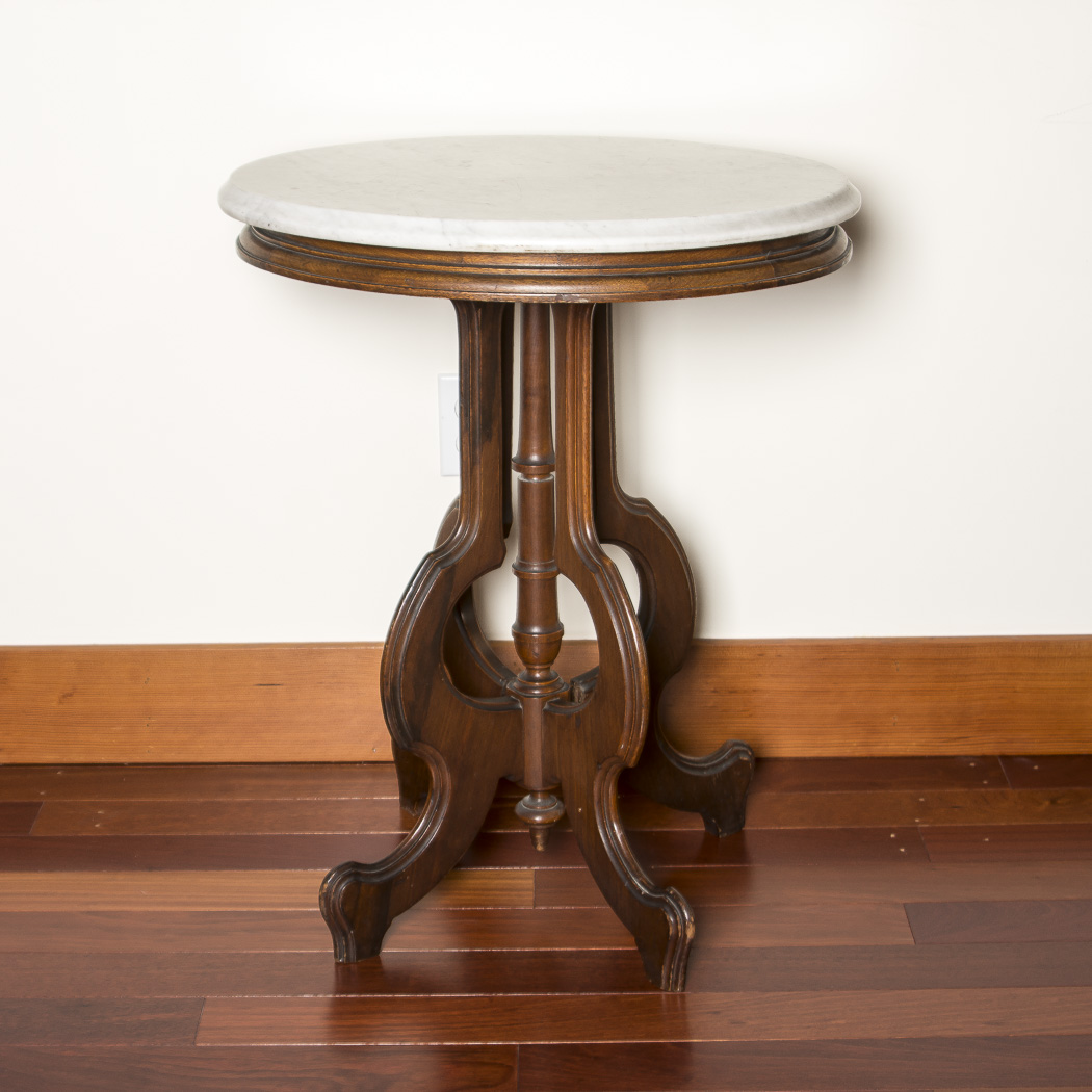 Marble Top Wood Accent Table