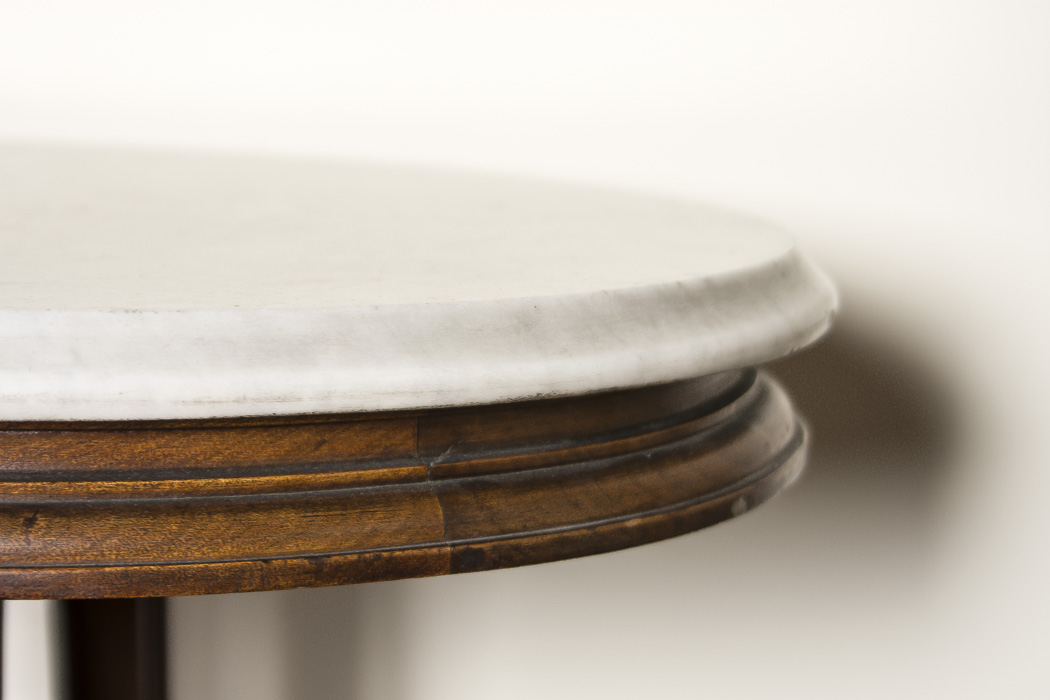 Marble Top Wood Accent Table