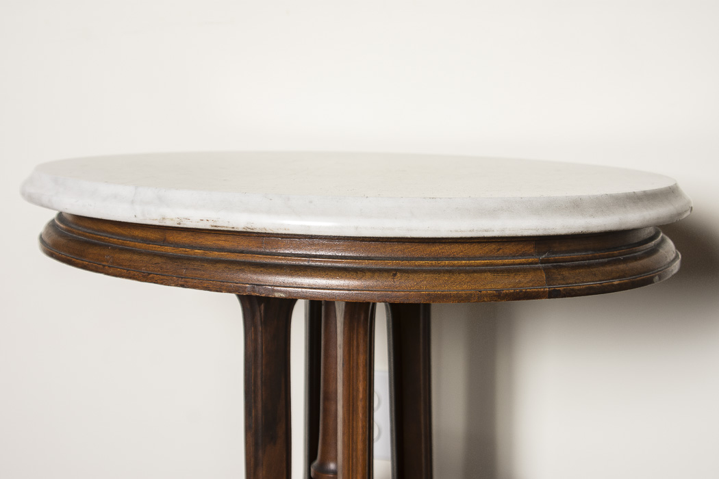 Marble Top Wood Accent Table