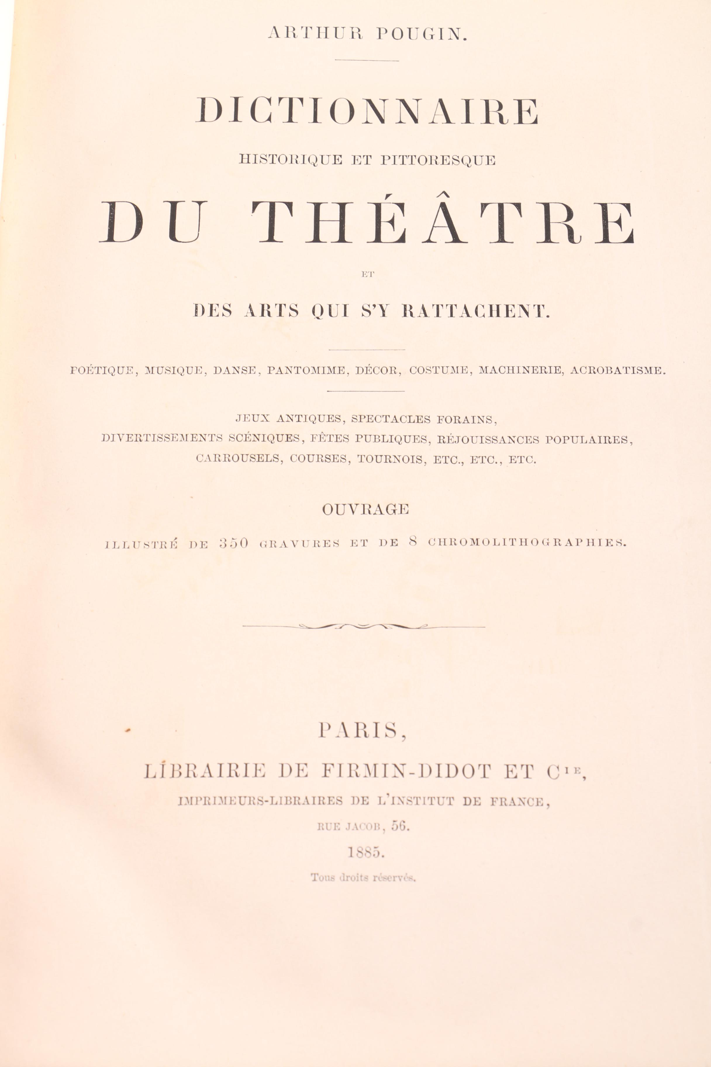 French Theater Dictionary By Arthur Pougin
