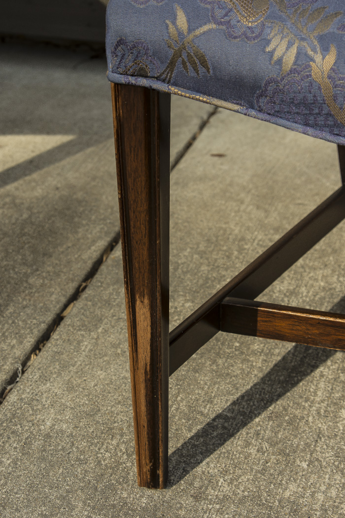 Set of Vintage Hepplewhite Style Upholstered Dining Chairs