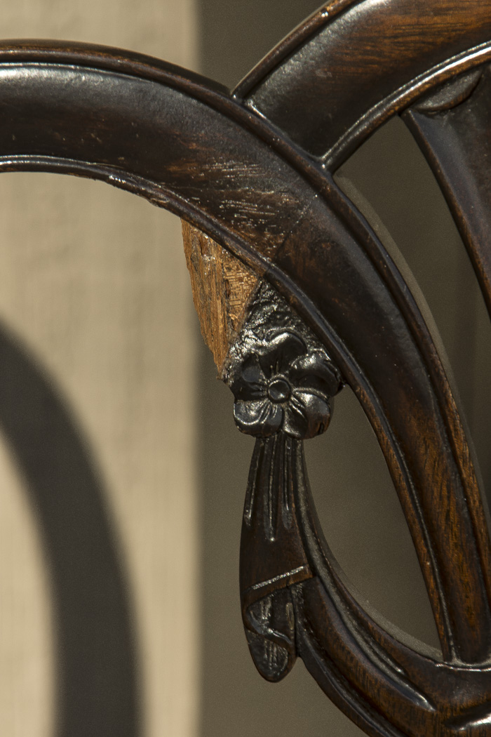 Set of Vintage Hepplewhite Style Upholstered Dining Chairs