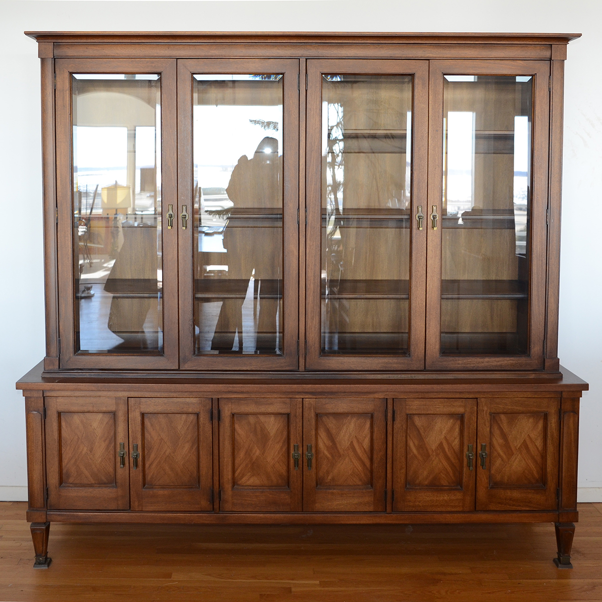 Teak China Cabinet With Glass Doors