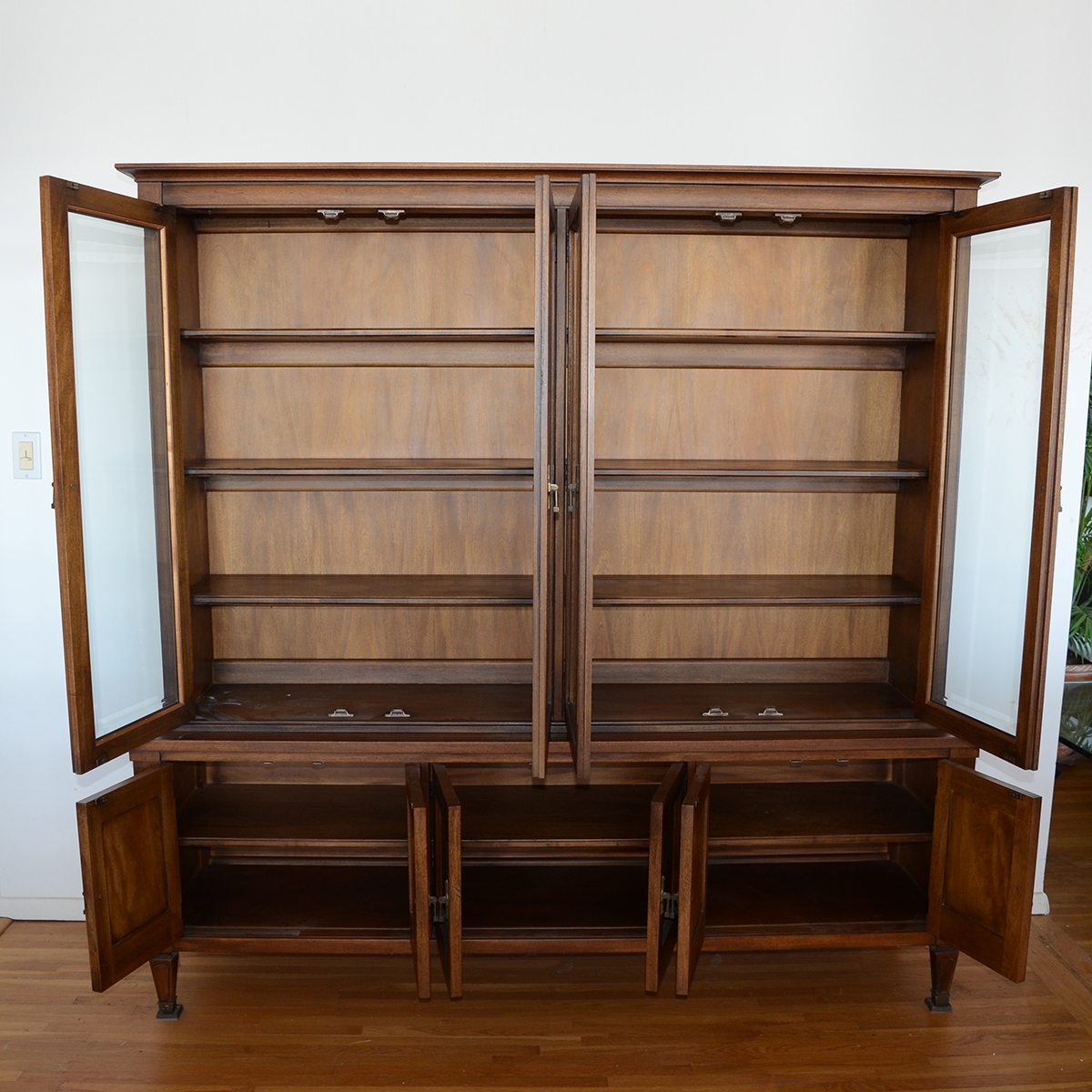 Teak China Cabinet With Glass Doors