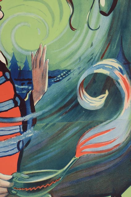 Antique Chromolithograph "Aladdin" Pantomime Poster