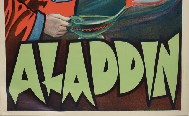 Antique Chromolithograph "Aladdin" Pantomime Poster