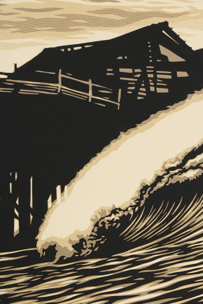 Shepard Fairey and Craig Stecyk III Limited Edition Serigraph "P. O. P Wave (Gold)"