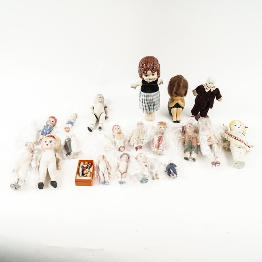 Collection of Small and Miniature Porcelain Dolls