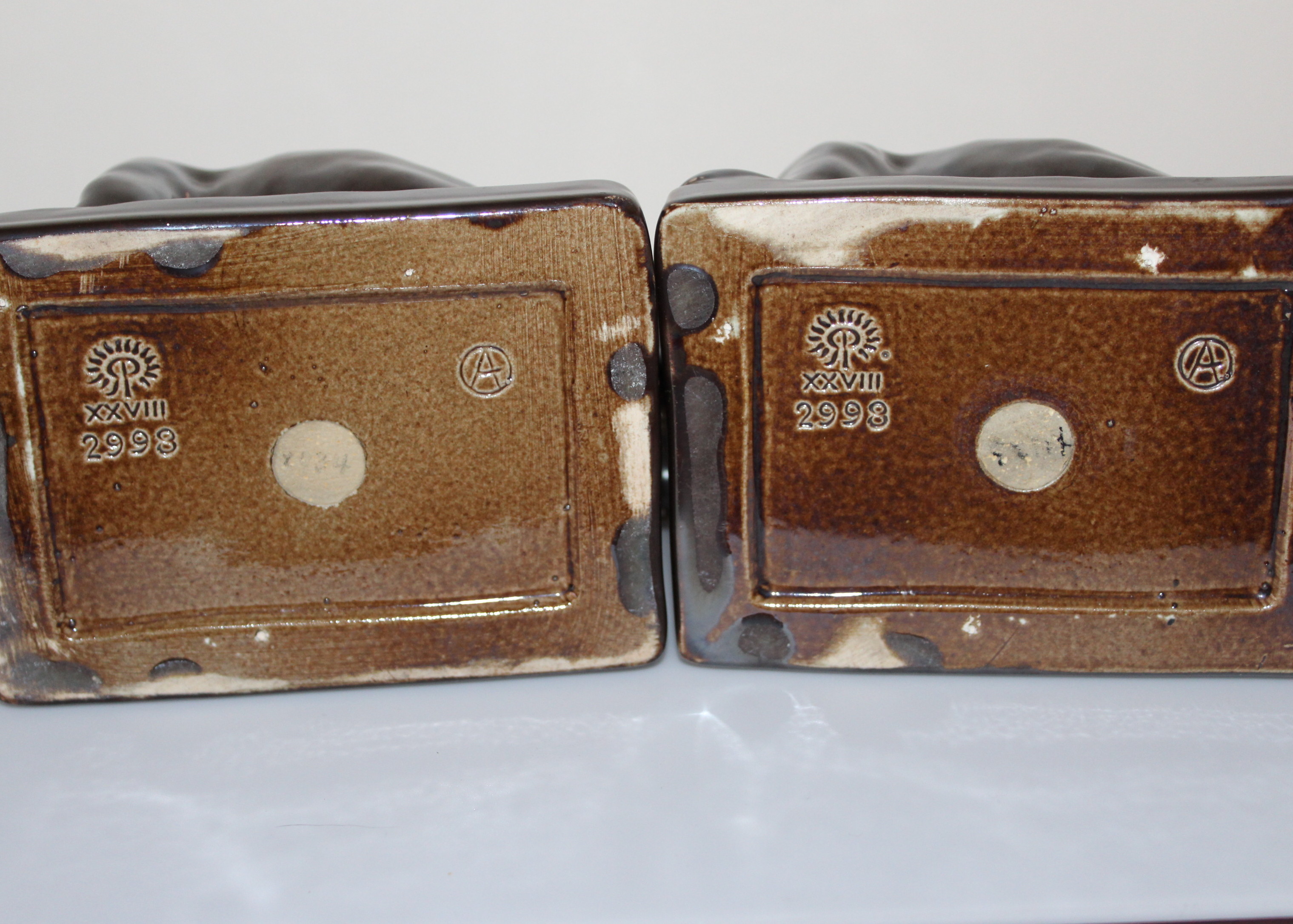 Rookwood Pottery Hound Dog Bookends