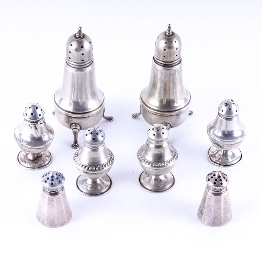 Collection of Sterling Silver Salt and Pepper Shakers