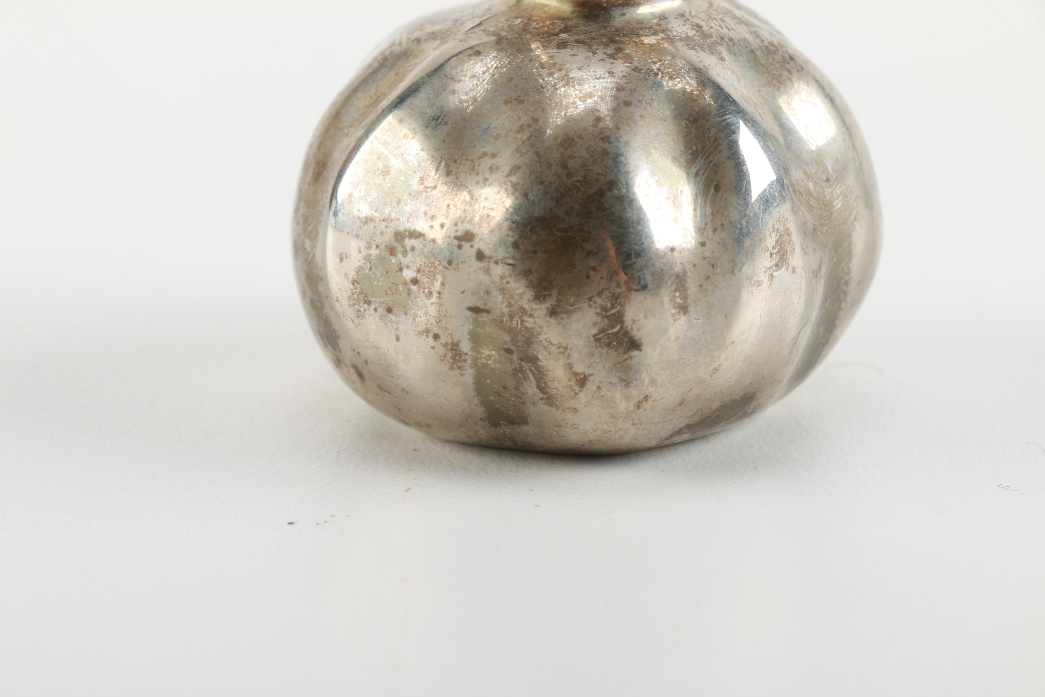 Silea Silver Plate Pomegranate Salt and Pepper Shakers