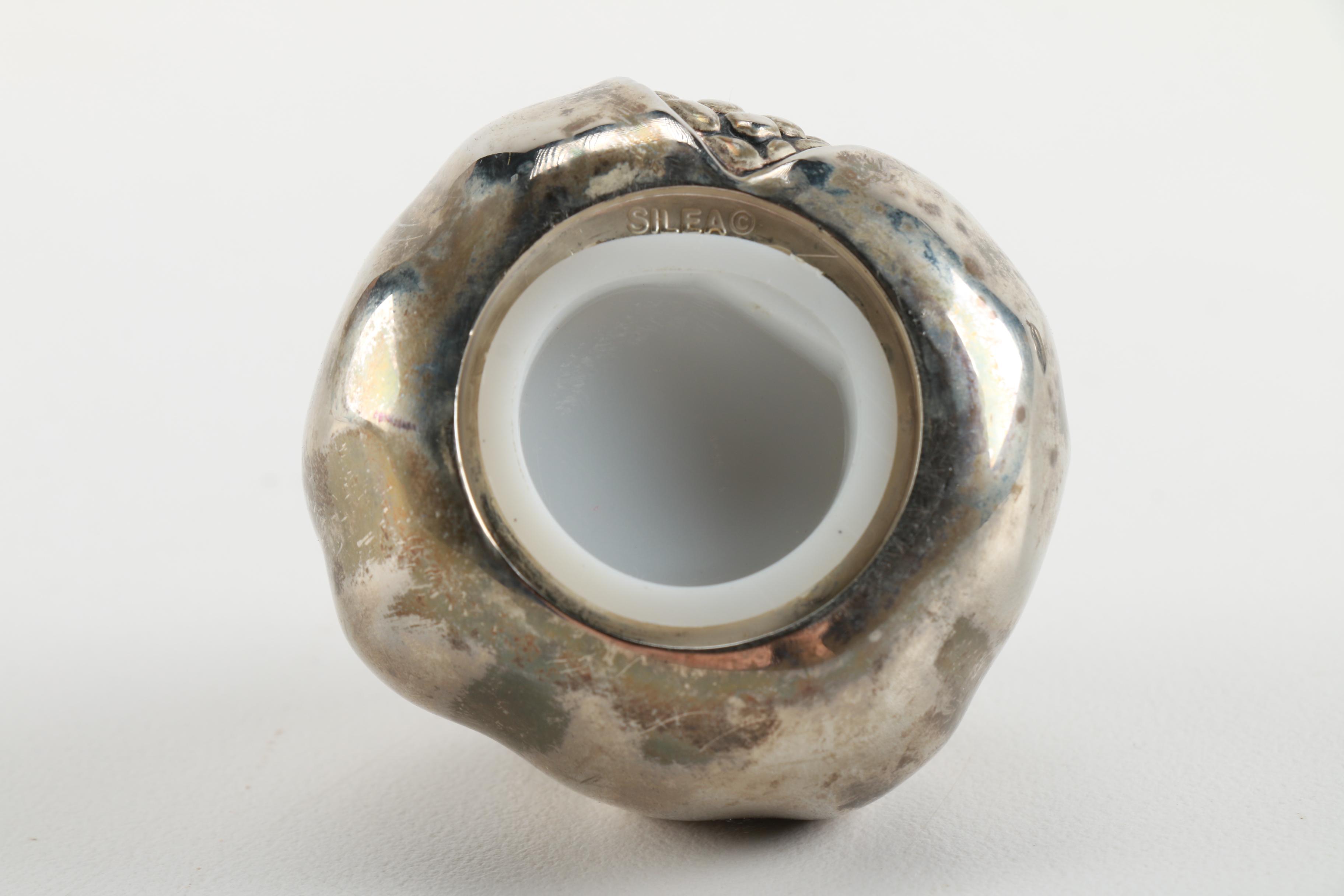 Silea Silver Plate Pomegranate Salt and Pepper Shakers