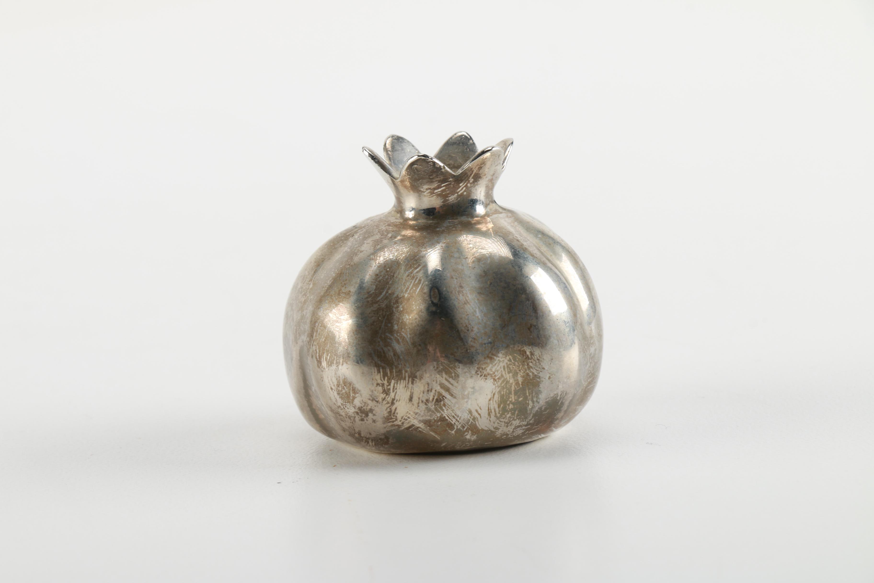 Silea Silver Plate Pomegranate Salt and Pepper Shakers