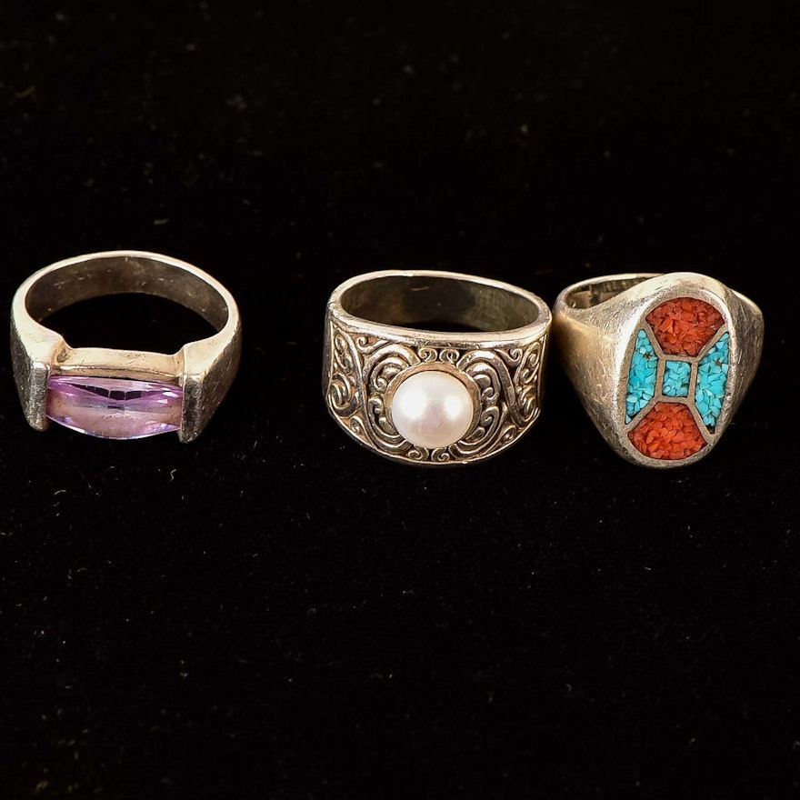 Collection of Silver Toned Rings