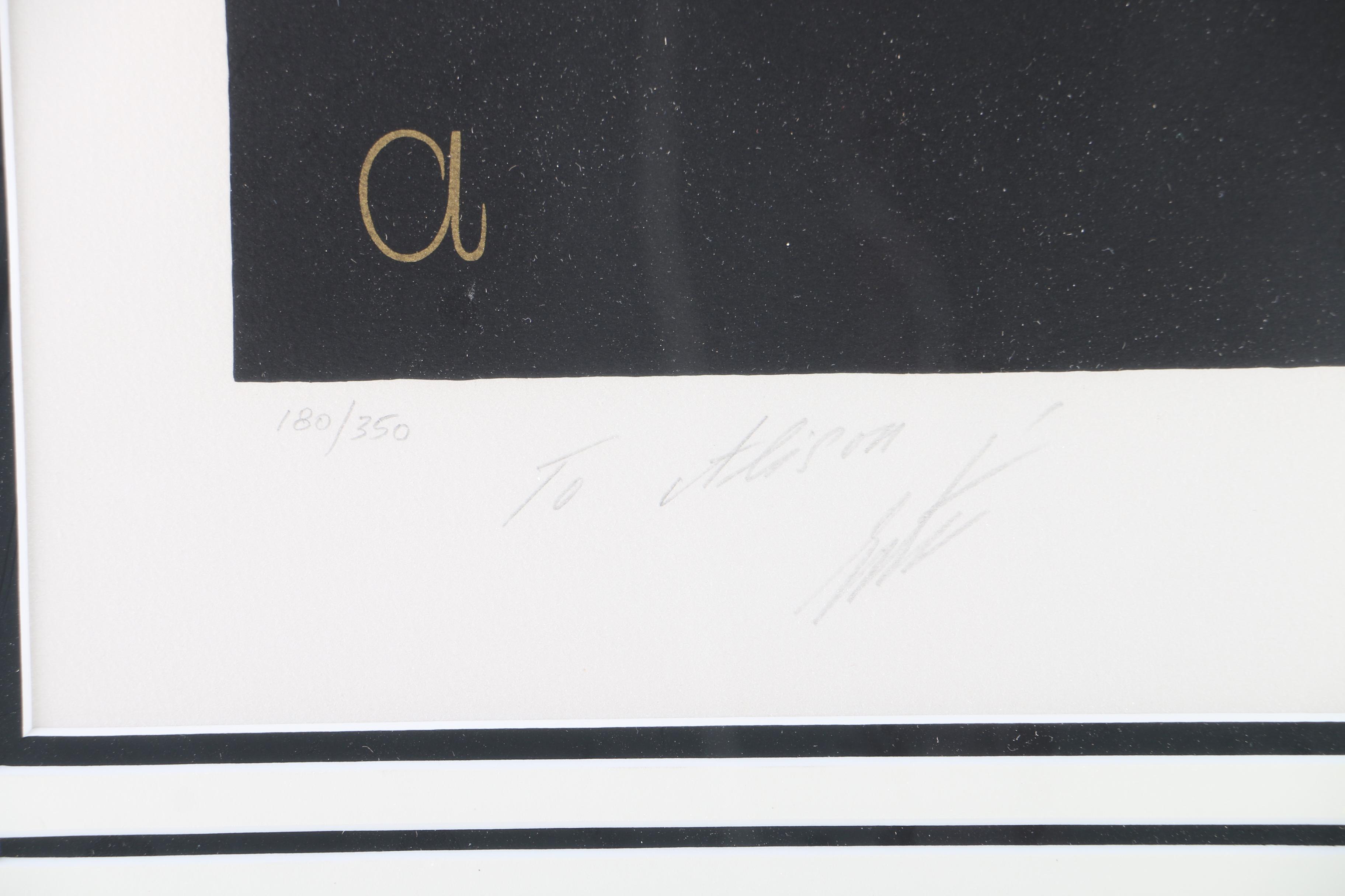 Erte Signed Limited Edition Serigraph on Paper Letter "A" from "The Alphabet Suite"