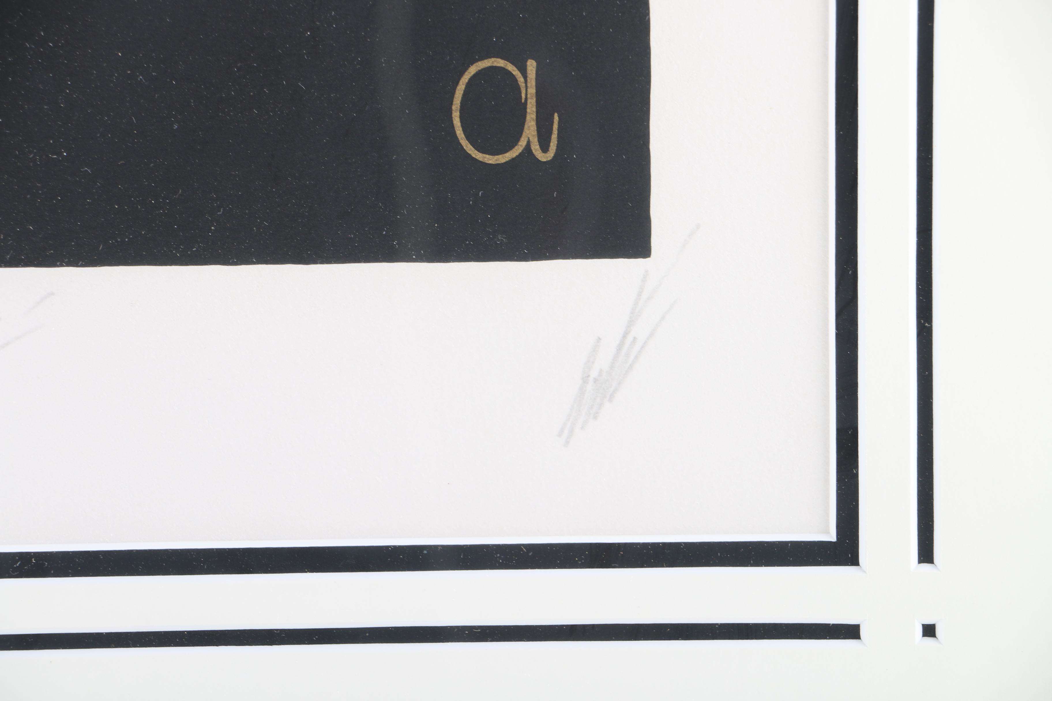 Erte Signed Limited Edition Serigraph on Paper Letter "A" from "The Alphabet Suite"